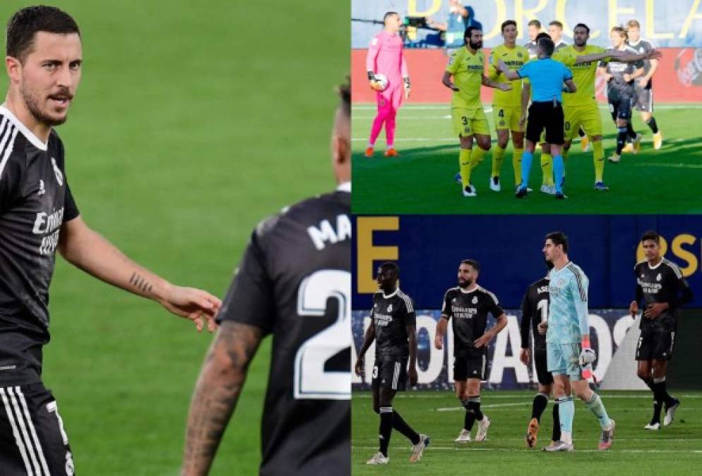 Real Madrid sigue sin despetar y hoy empató 1-1 ante Villarreal. La decepción y era evidente en la plantilla del cuadro blanco. Fotos EFE y AFP.