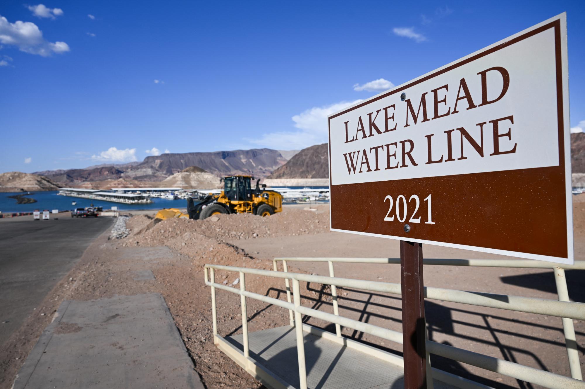 El Lago Mead sigue secándose ante los efectos del cambio climático en Estados Unidos.