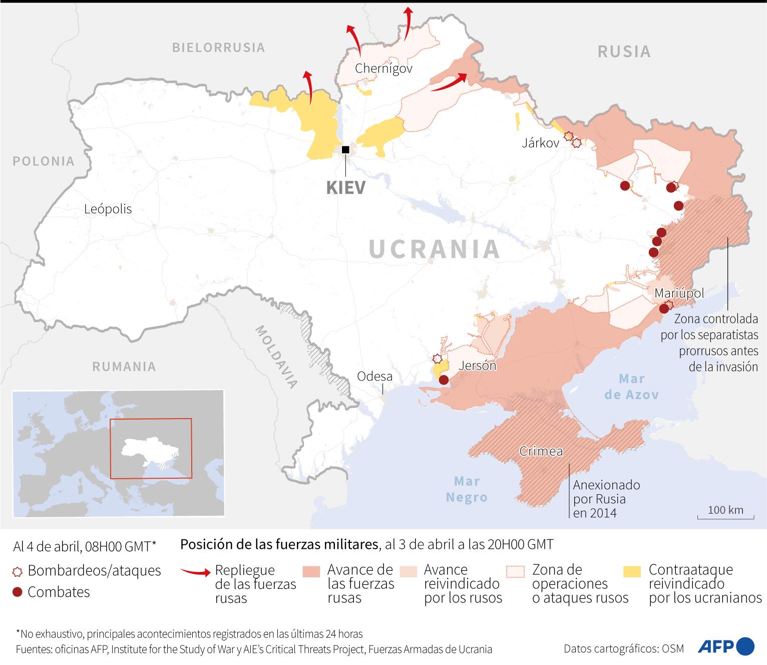 EEUU ve giro en estrategia rusa en Ucrania y prevé una guerra “larga”