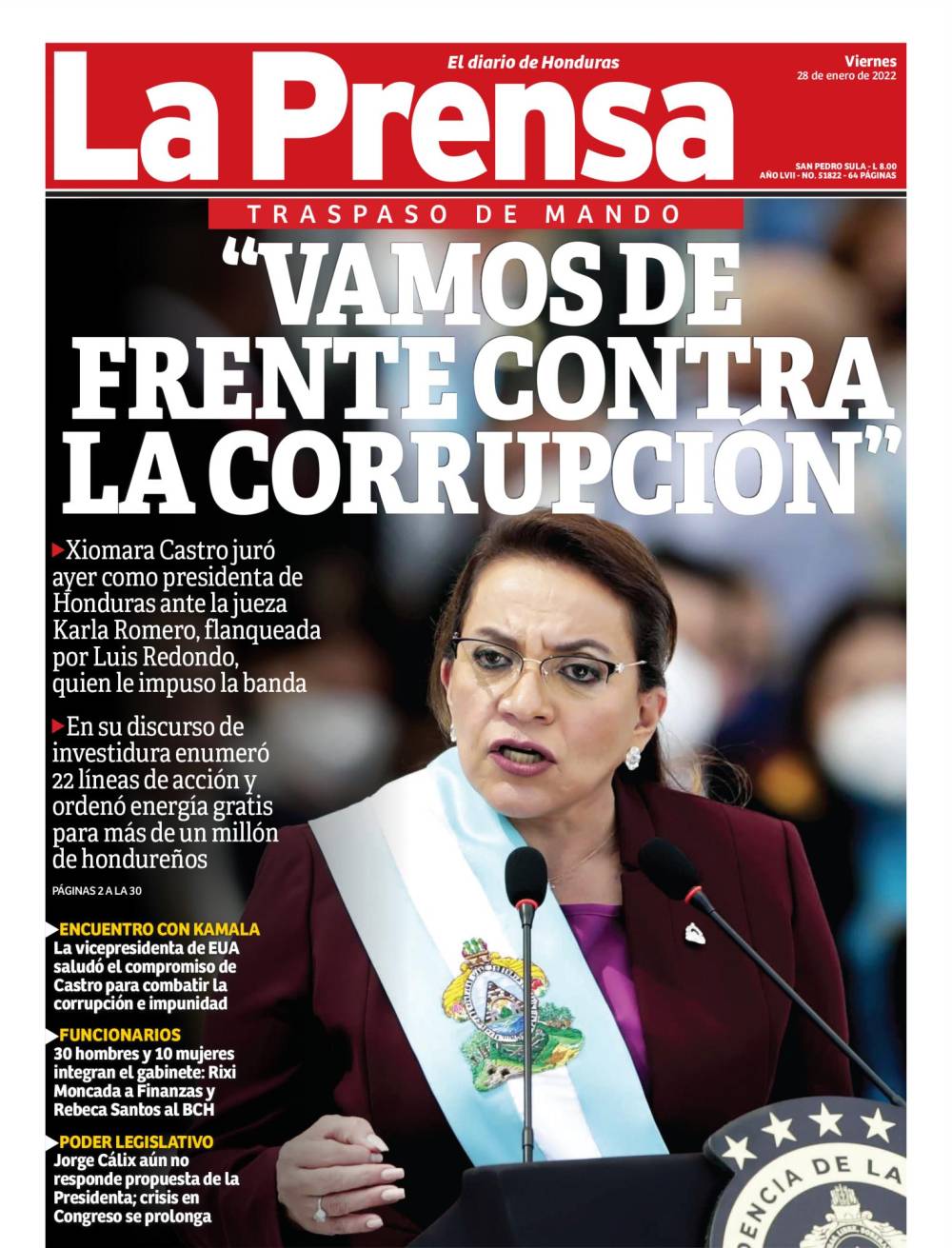 “Vamos de frente contra la corrupción”