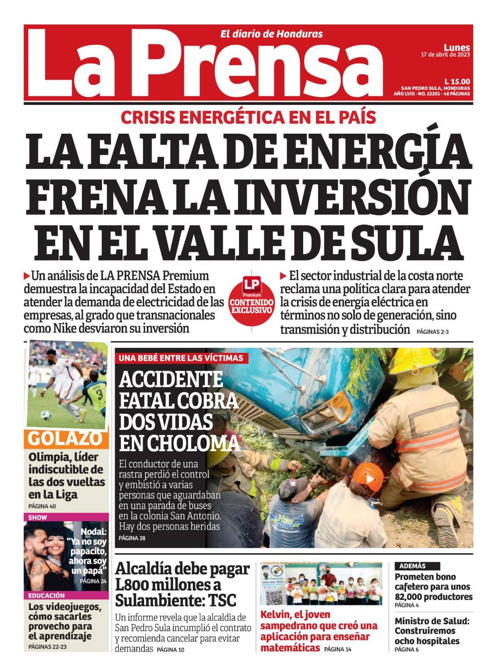 La falta de energía frena la inversión en el valle de Sula