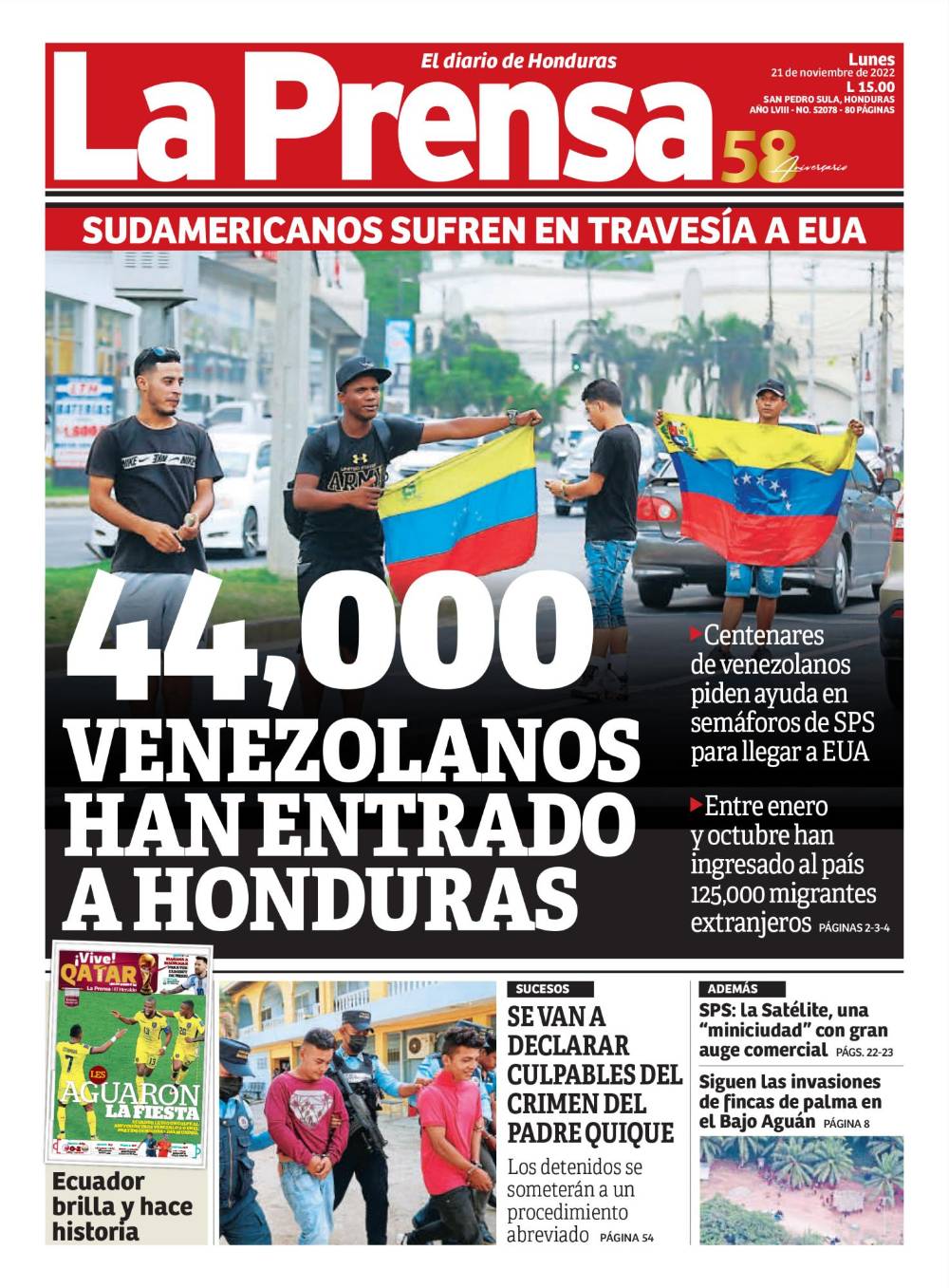 44,000 venezolanos han entrado a Honduras