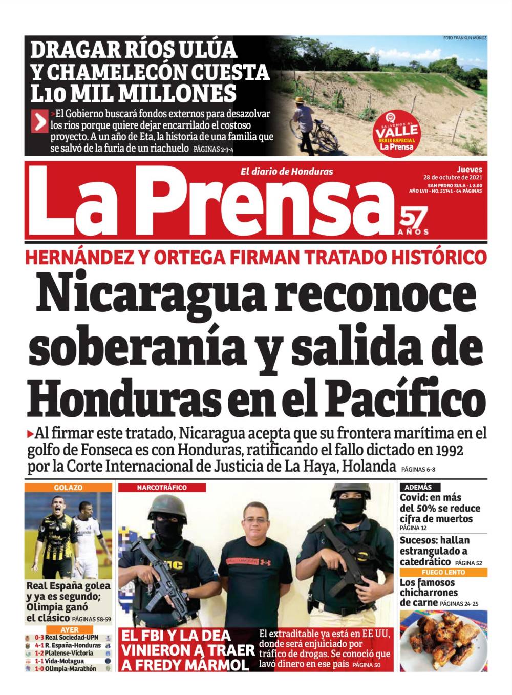 Nicaragua reconoce soberanía y salida de Honduras en el Pacífico