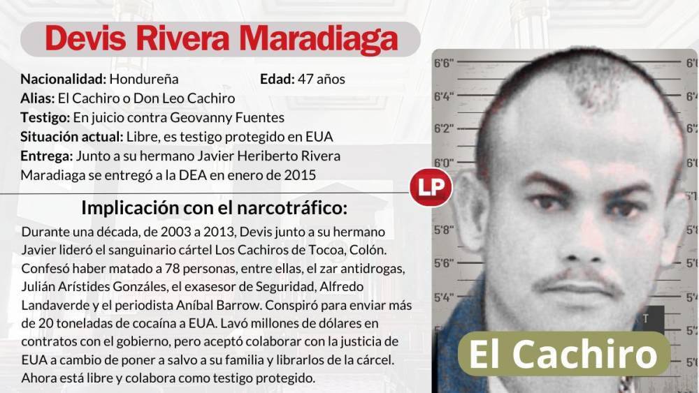 En un impactante testimonio, Rivera contó que Los Cachiros entregaron a Hilda Hernández, hermana del presidente, 250,000 dólares en efectivo en 2012, cuando éste era congresista y candidato a la Presidencia, a cambio de “protección de que no nos fueran a capturar en Honduras, tanto la policía militar como la policía preventiva, que no fuéramos a ser extraditados yo y mi hermano (Javier) a Estados Unidos y que Juan Orlando Hernández seguiría dándonos contratos para lavar dinero del narcotráfico”. Rivera también dijo que en 2014, cuando Hernández ya era presidente, entregó 50,000 dólares en efectivo en un restaurante de Tegucigalpa a su hermano Juan Antonio “Tony” Hernández porque éste “prometió contratos para Inrimar”, una empresa fachada de Los Cachiros para lavar dinero. Tony Hernández fue hallado culpable de narcotráfico en Nueva York en 2019 y su sentencia está prevista para el 23 de marzo.