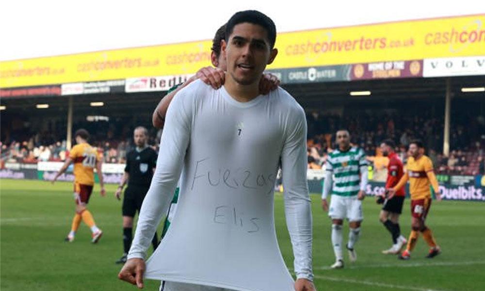 ”Fuerzas Elis”, fue el mensaje en la camiseta de Luis Palma tras marcar con el Celtic.