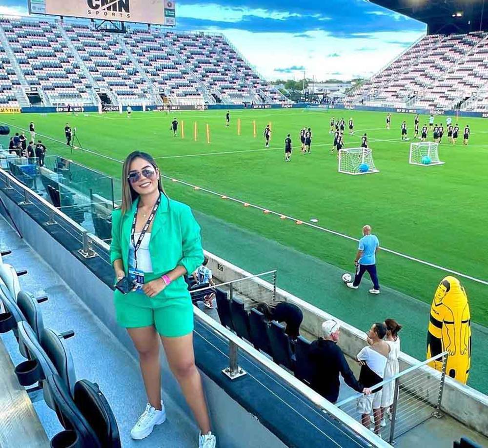 Cristel estuvo en EUA en la cobertura del amistoso Argentina vs Honduras .