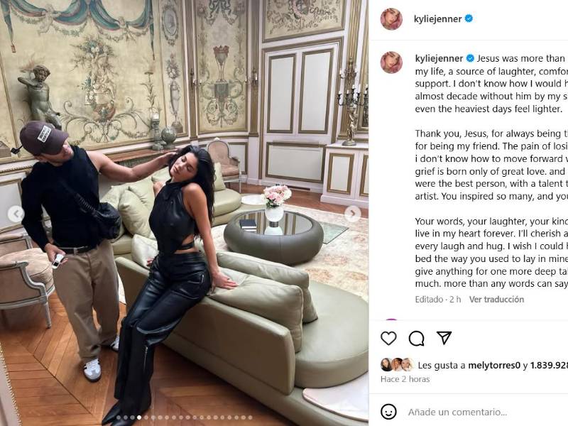 Kylie Jenner se despidió de su amigo Jesús Guerrero con un emotivo mensaje.
