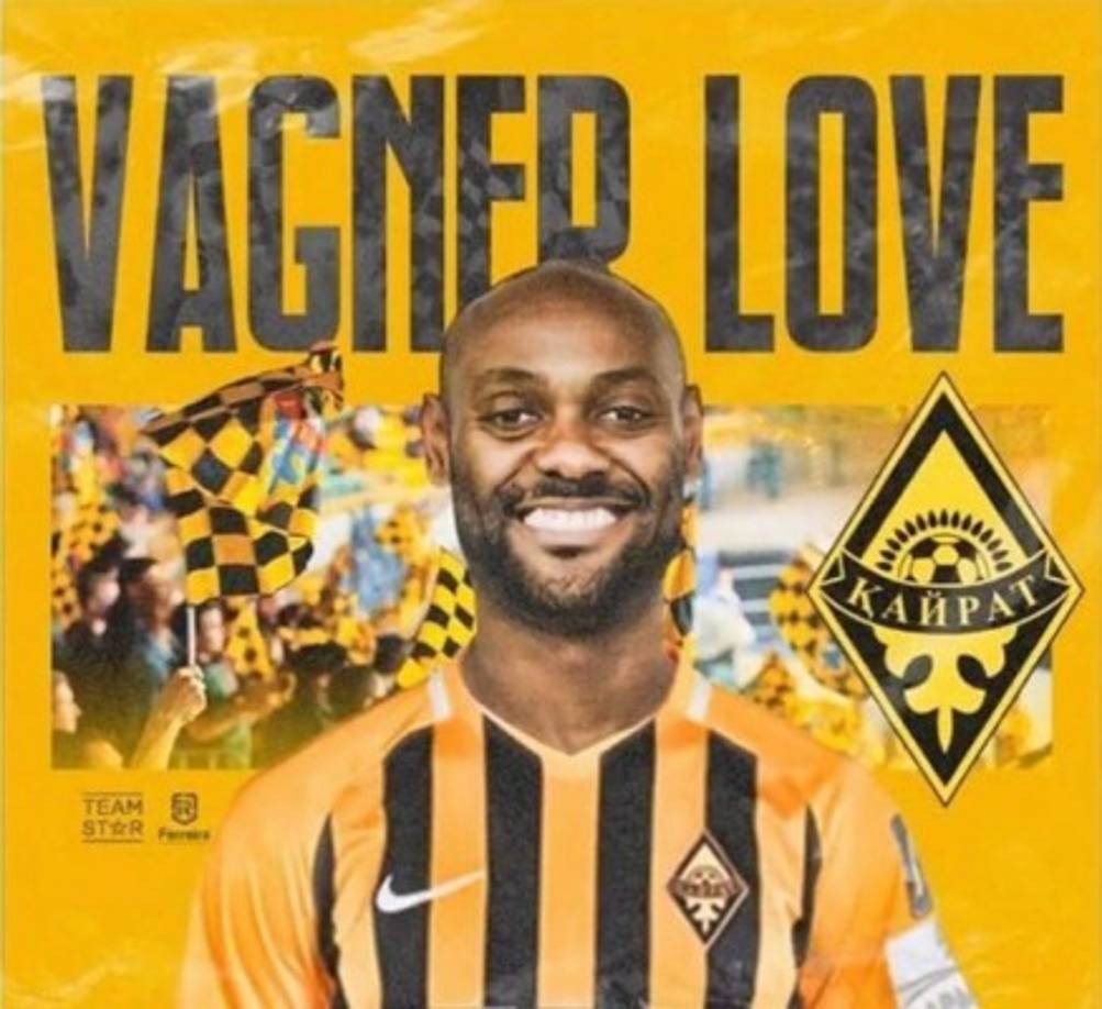 El brasileño Vágner Love, futbolista del Corinthians, anunció en su cuenta de Instagram su fichaje por el FC Kairat Almaty de Kazajistán. 'Estoy muy feliz con el nuevo desafío', dijo el delantero brasileño, que jugó también en Turquía, Francia y China.