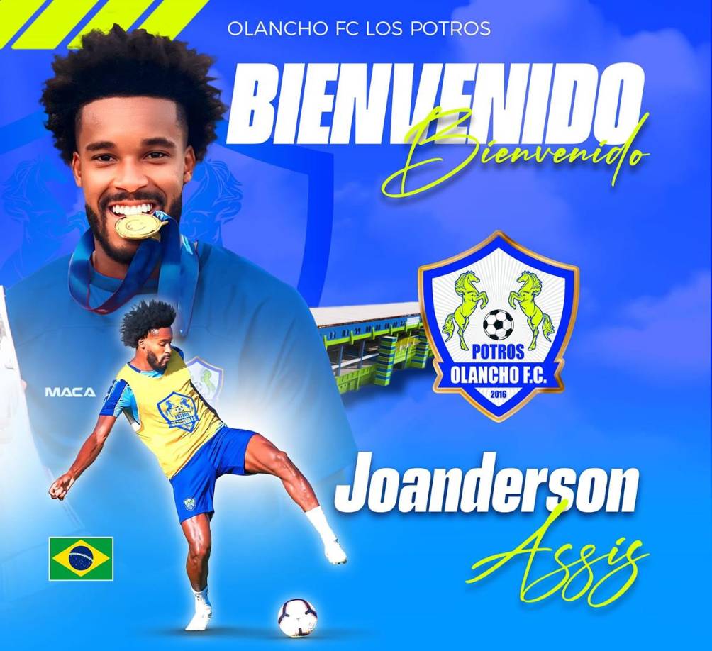 Se hizo oficial: Los Potros del Olancho FC anunciaron el fichaje del delantero brasileño Joanderson de Jesus Assis, exmundialista con la selección de su país.