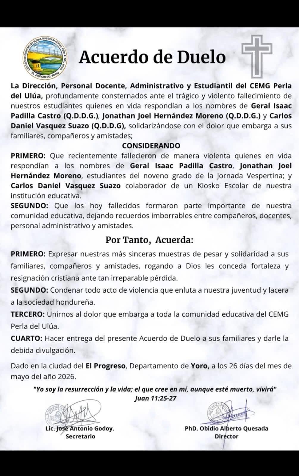La tragedia que enluta al Perla del Ulúa: dos jóvenes estudiaban y otro trabajaba en una glorieta