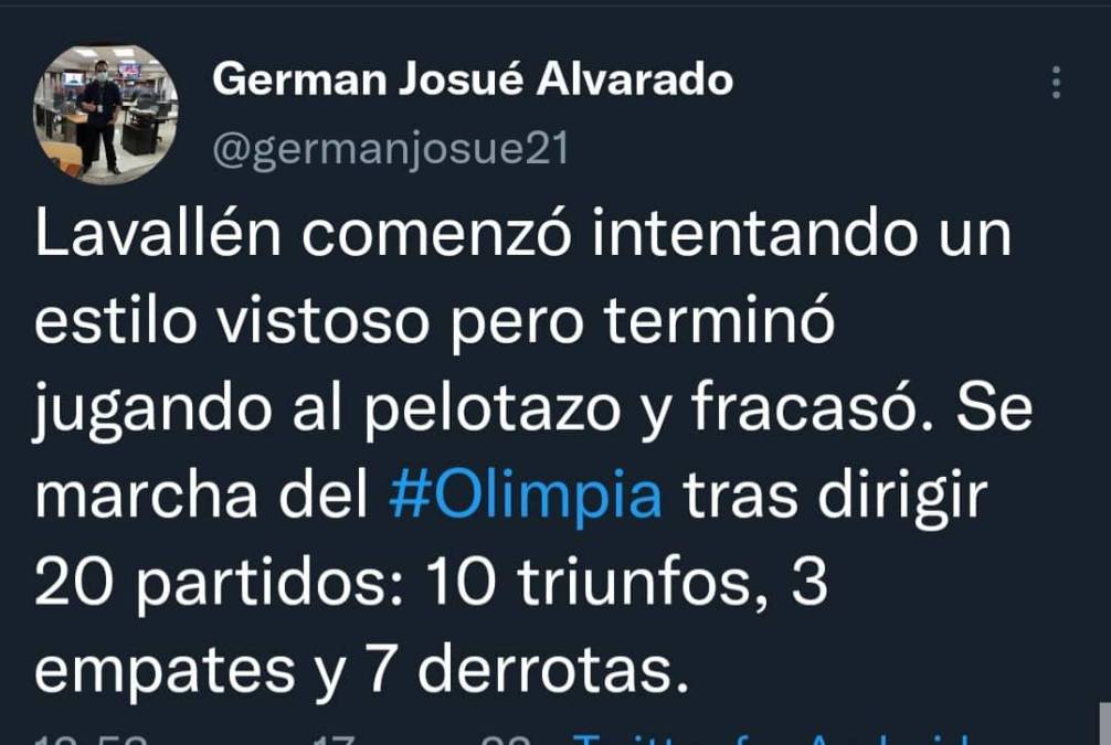 Lavallén se marcha sin pena ni gloria del fútbol hondureño. Llegó en enero y hoy ha sido despedido.