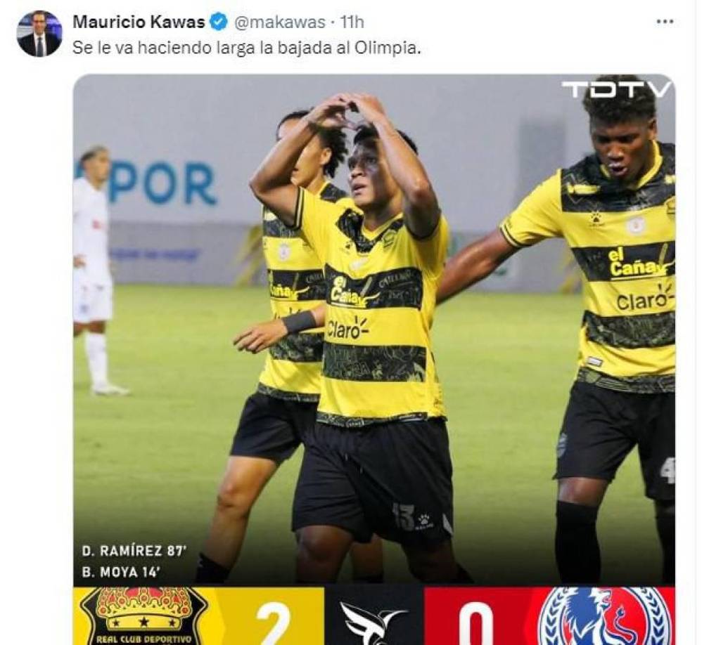 Mauricio Kawas: “Se le va haciendo larga la bajada al Olimpia”.
