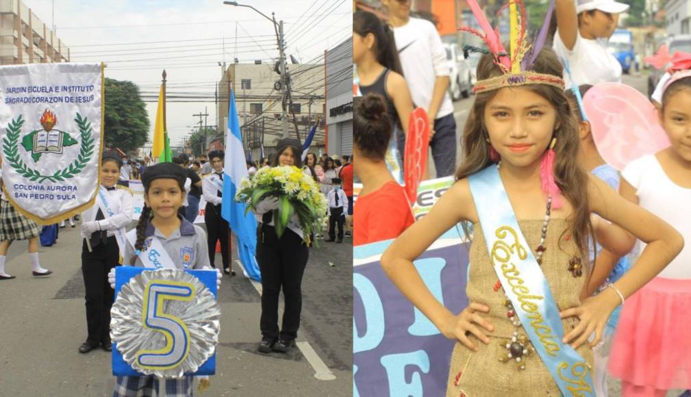 Este miércoles 14 de septiembre desfilaron los alumnos de primaria de las diferentes instituciones educativas de San Pedro Sula. Los pequeños dieron un recorrido por las calles de la ciudad para conmemorar los 201 años de independencia. 