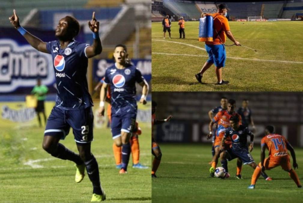 Emoción y goles, mejor no pudo comenzar el torneo Apertura 2020/2021 luego de seis meses sin fútbol en la Liga Nacional. Motagua se impuso 3-2 ante la UPN y en el juego hubo de todo, desde medidas de bioseguridad por el Covid-19. Fotos Estalin Irías