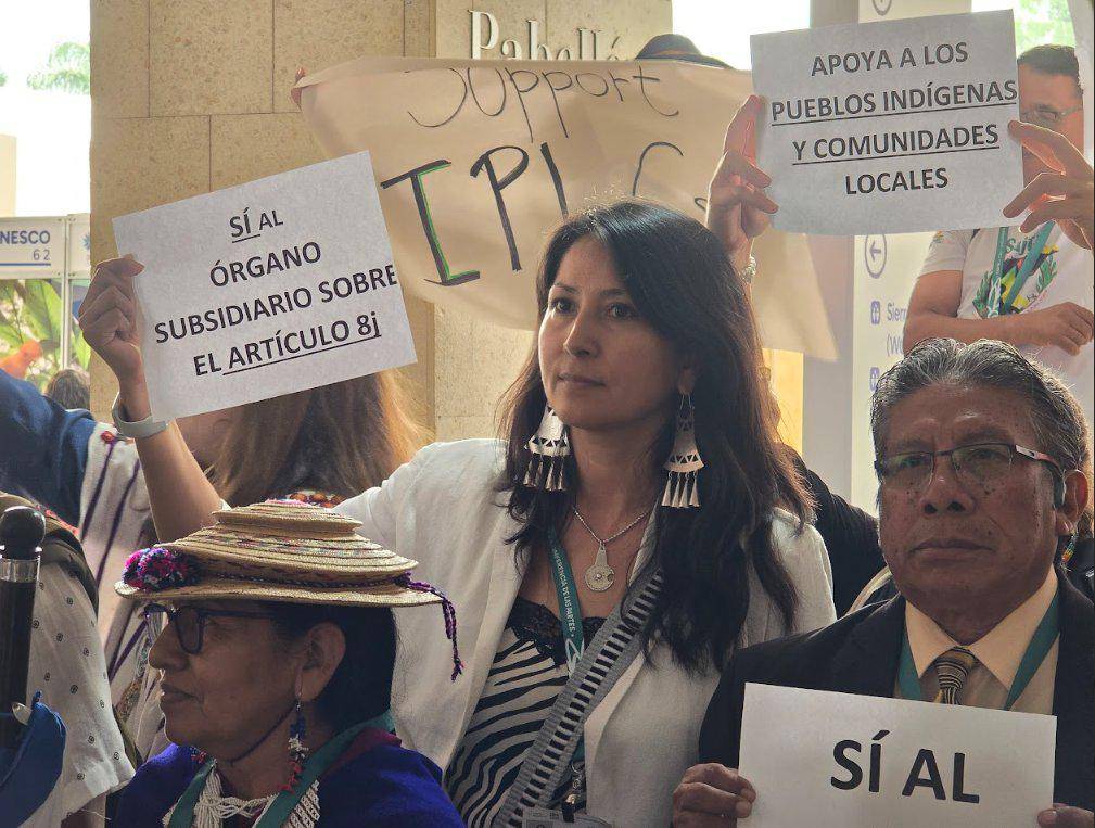 $!Pueblos indígenas protestan en la COP16 para pedir la aprobación del nuevo órgano subsidiario.