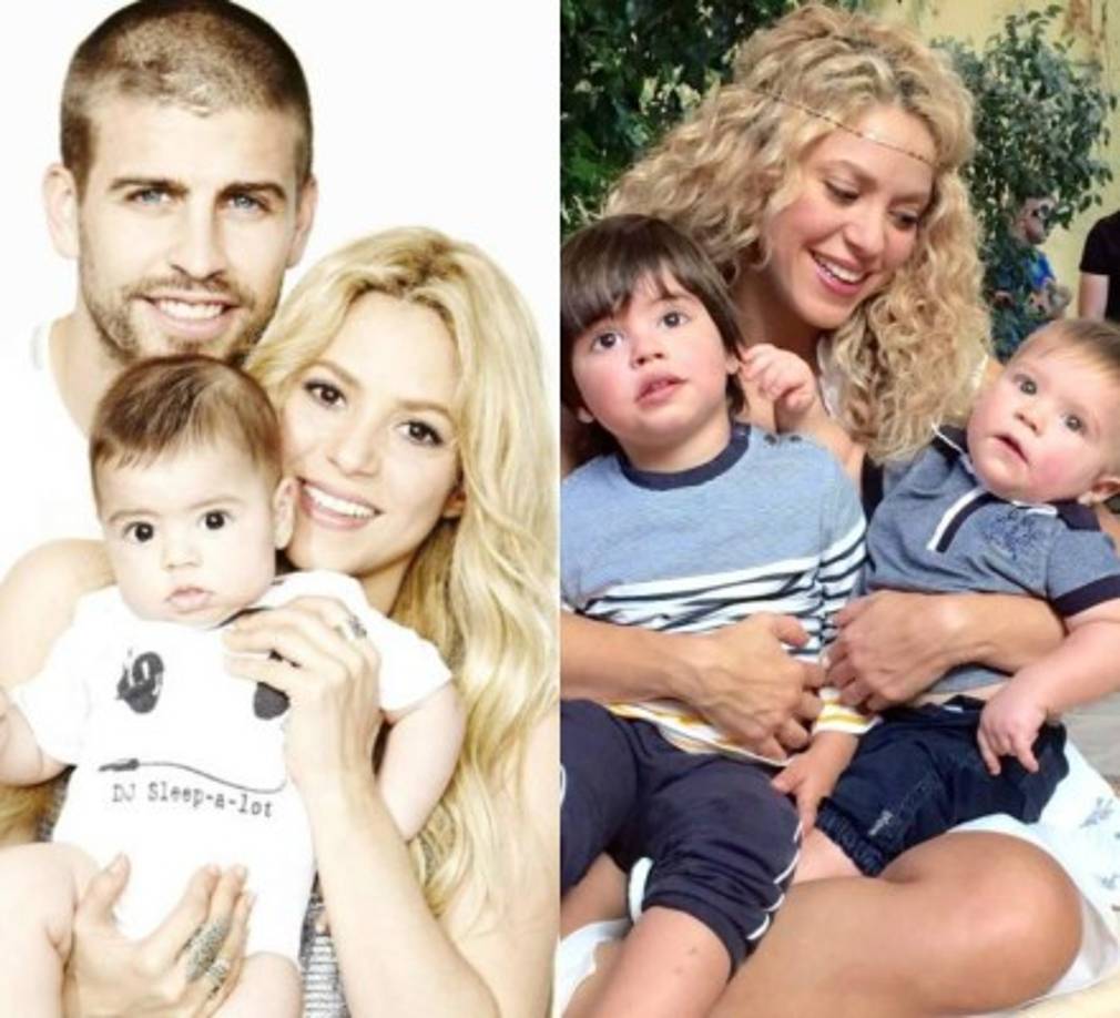 Como han pasado los años. Shakira con hijo mayor Milan de dos años y Sasha de nueve meses.