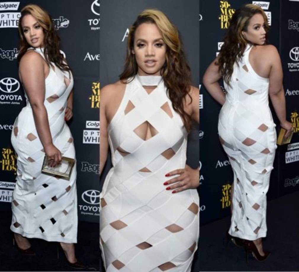 La actriz dominicana Dascha Polanco llegó con este explosivo vestido blanco a la fiesta de Los 50 más Bellos de People en Español 2016 realizada en la ciudad de Nueva York, Estados Unidos.