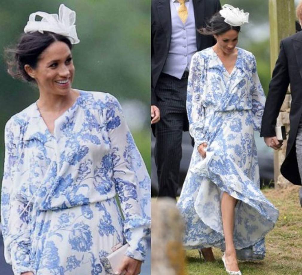 Para asistir a la boda de la prima del príncipe Harry, Celia McCorquodale, la duquesa de Sussex llegó en un vestido floral de Oscar de la Renta, estimado en unos $5,153, que no encantó tanto a los críticos debido a que le quedaba demasiado grande.<br/><br/>Esto más los accesorios, un bolso Carolina Herrera, aretes de Birks, los tacones Aquazzura que usó en la recepción de su boda.<br/><br/>Sumando un total de $8,122.83<br/>