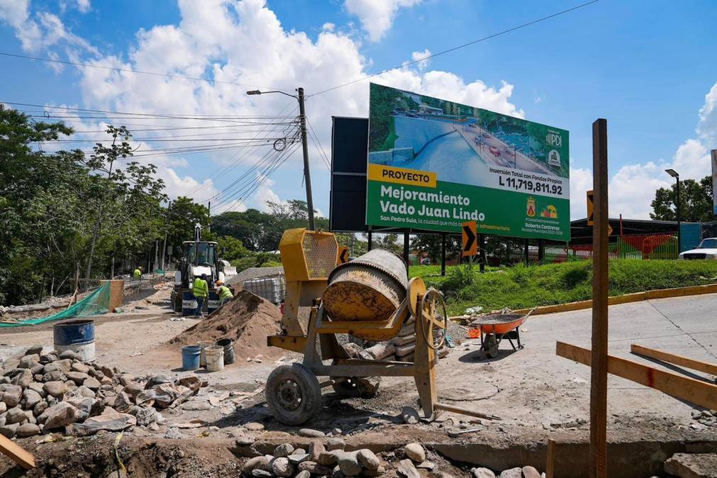 Así avanza el mejoramiento del vado Juan Lindo en San Pedro Sula