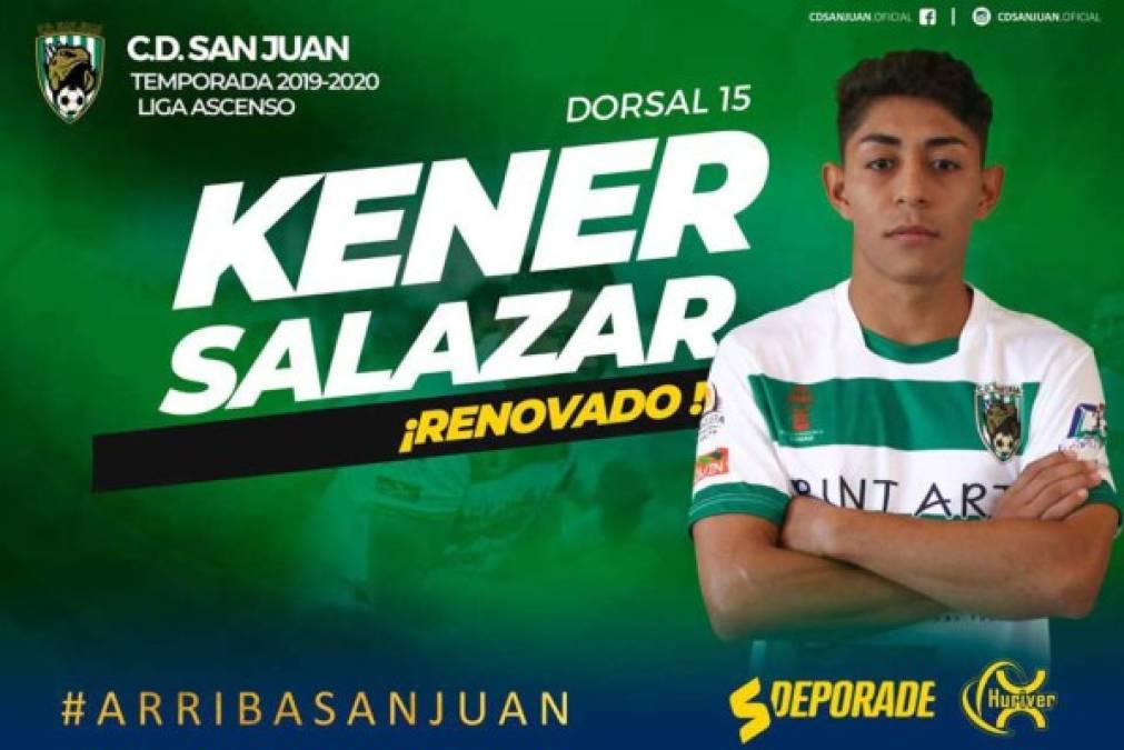 Kener Salazar: El San Juan de la Liga de Ascenso ha renovado al jugador.