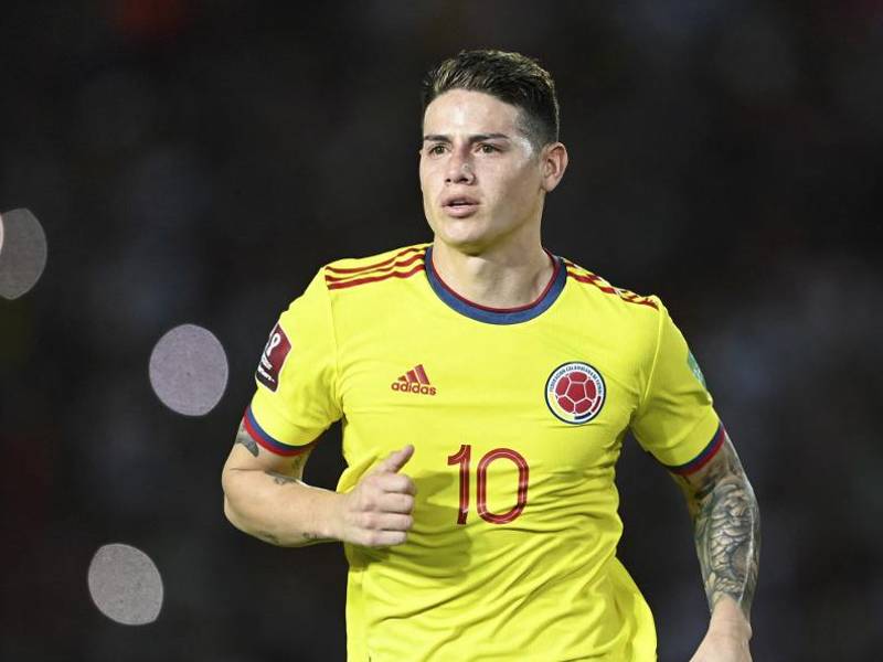 James Rodríguez anotó el gol que le dio la victoria a Colombia ante Venezuela en el cierre de las eliminatorias de Conmebol. Foto AFP.