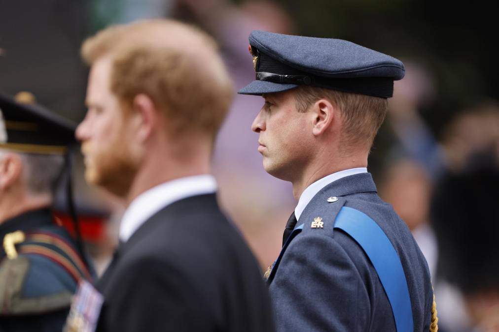 Los príncipes William y Harry siguieron juntos el cortejo fúnebre pese a permanecer distanciados tras la ruptura del hijo menor de Diana con la familia real.