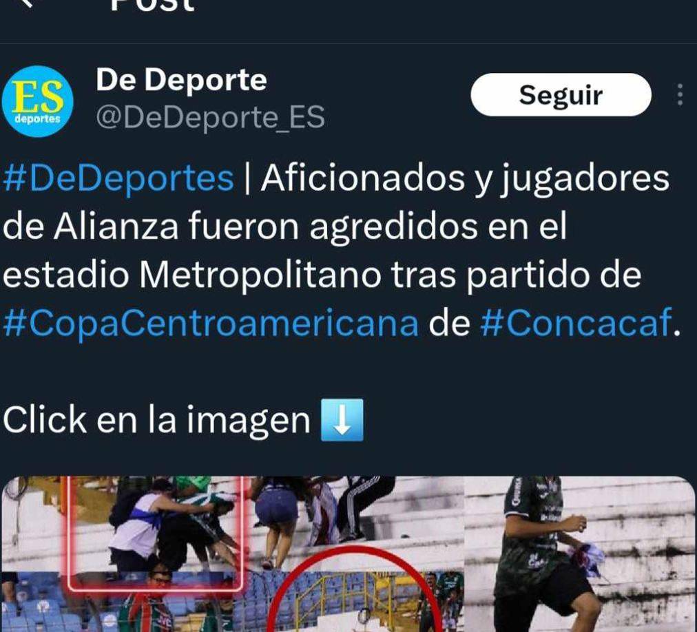 ”Aficionados y jugadores del Alianza fueron agredidos”.