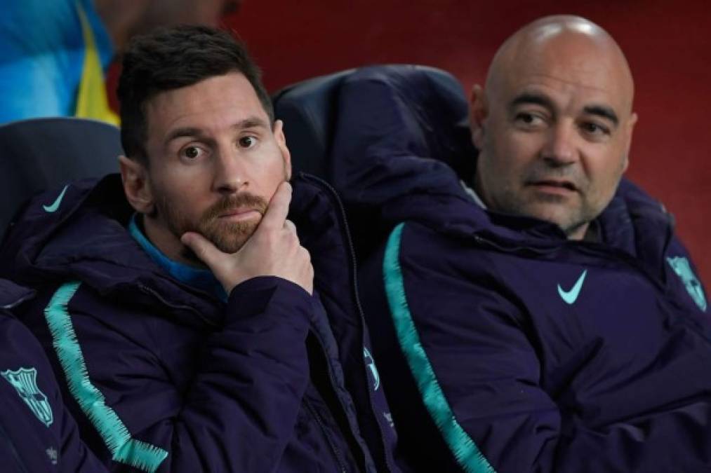 Messi empezó el partido en el banco de suplentes. Foto AFP