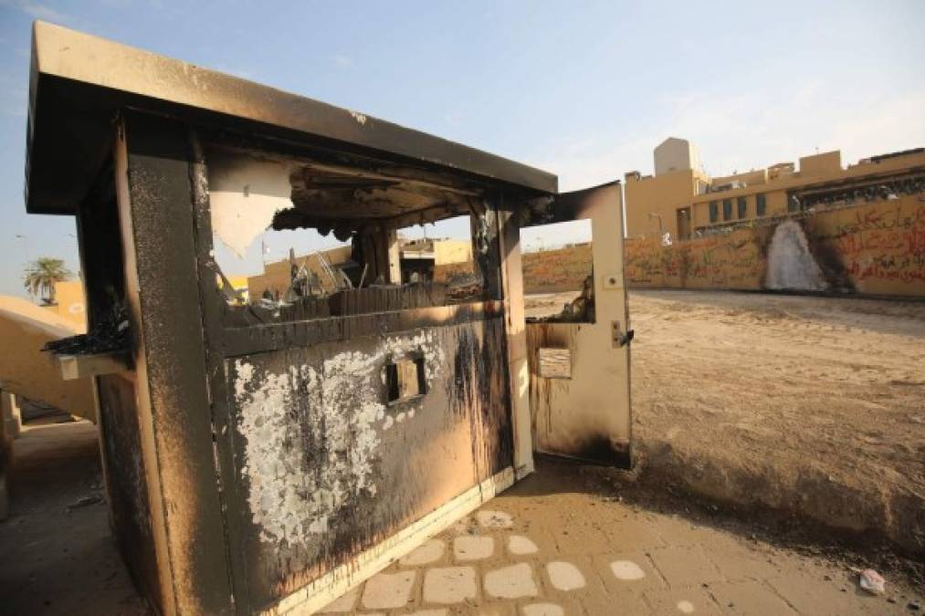 Así quedó la embajada de EEUU en Bagdad tras ataque de paramilitares