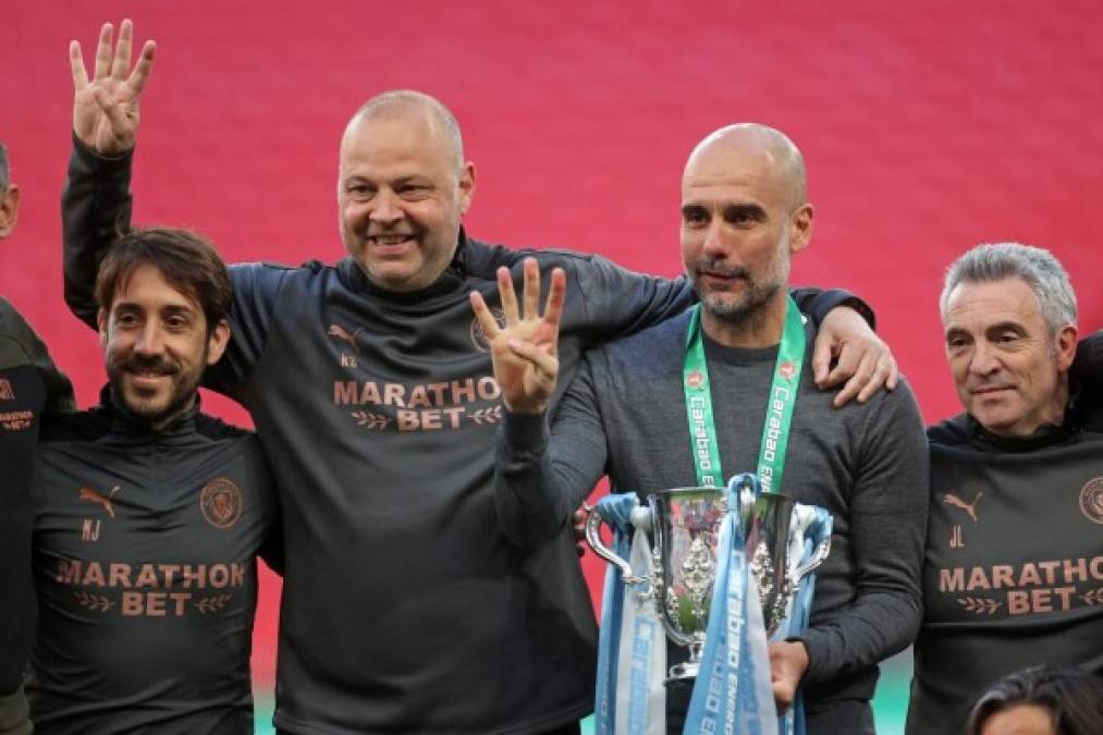 3. Manchester City<br/>Al mando de los Citizens, el técnico español ha ganado nueve títulos: La Premier League 2018 y 2019, Copa de la Liga 2018, 2019, 2020, 2021, Community Shield 2018 y 2019 y FA CUP 2019.