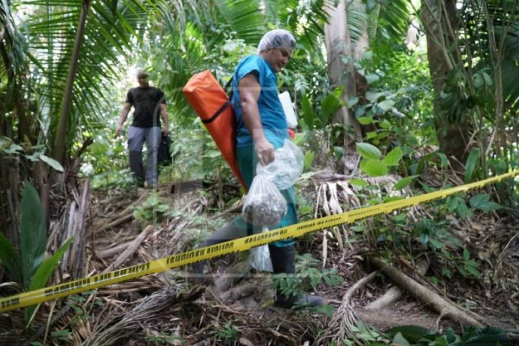 <br/>Los trabajos de desentierro iniciaron a eso de las 9:00 am y terminaron a las 2:00 pm. Un equipo de agentes y técnicos de la DPI realizaron las excavaciones. Las autoridades policiales informaron que encontraron restos humanos de una persona.