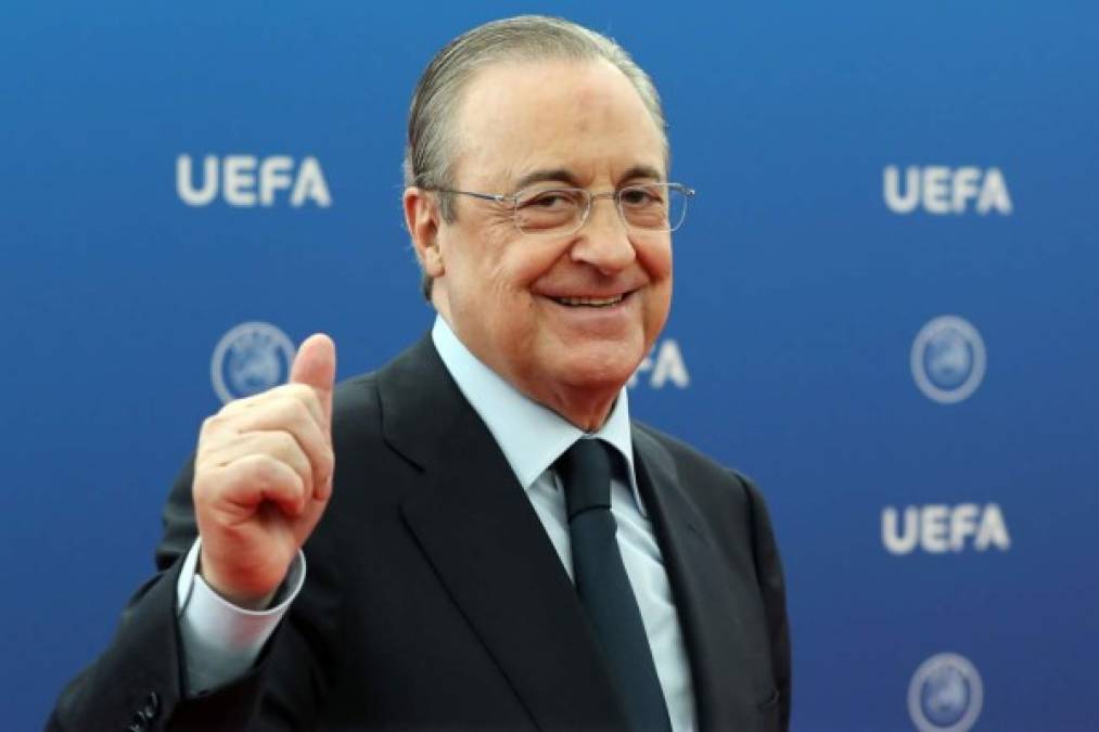 Florentino Pérez comandó la expedición del Real Madrid en Mónaco. Foto AFP