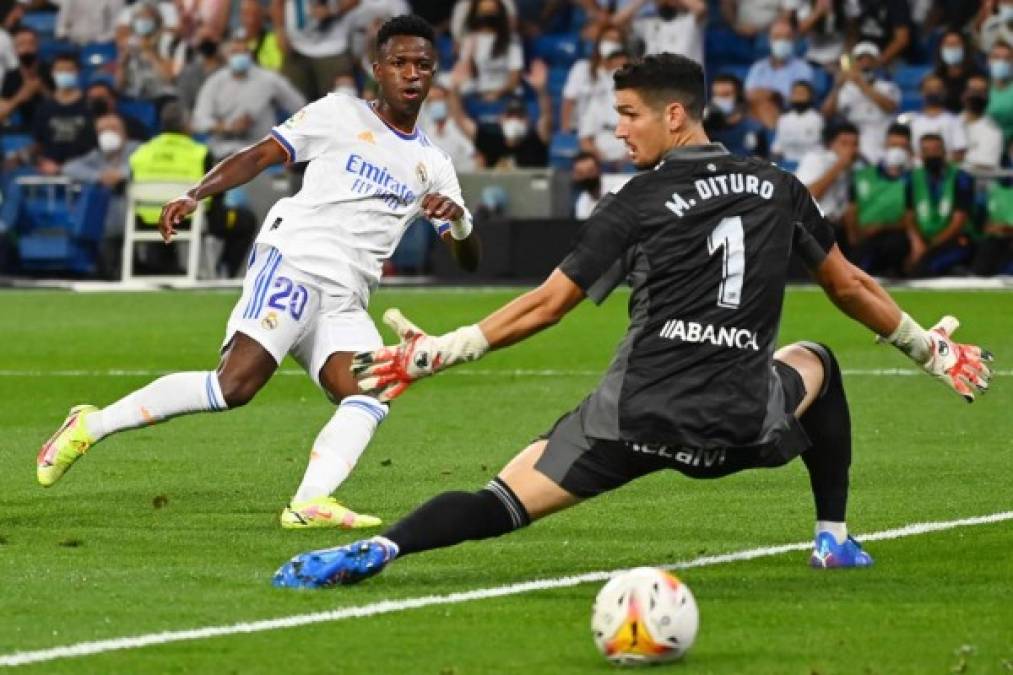 Así definió Vinicius ante el protero del Celta para la remontada del Real Madrid con el tercero gol ante el Celta.