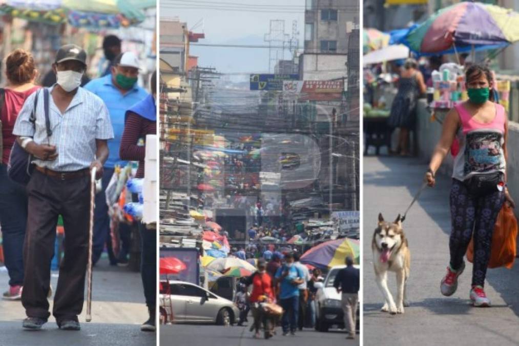 Los hondureños en Tegucigalpa, Capital de Honduras, abarrotaron nuevamente este día los mercados. Según las medidas establecidas por las autoridades este día circularon los ciudadanos con las terminaciones 9 y 0 de la tarjeta de identidad.