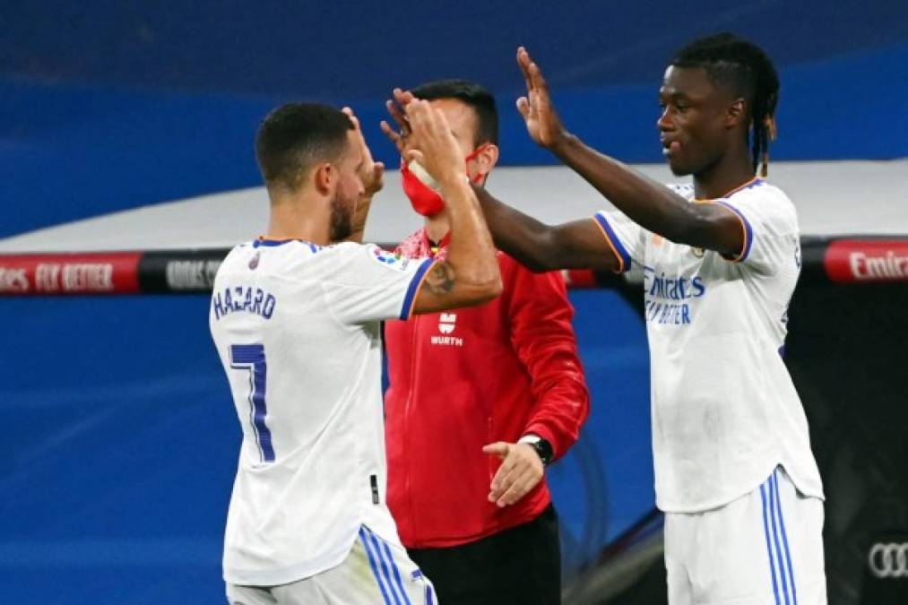 Eduardo Camavinga debutó con el Real Madrid entrando de cambio por Eden Hazard.