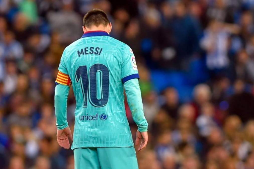 FOTOS: Las caras de frustración del Barcelona y Messi cabizbajo por el empate ante Real Sociedad