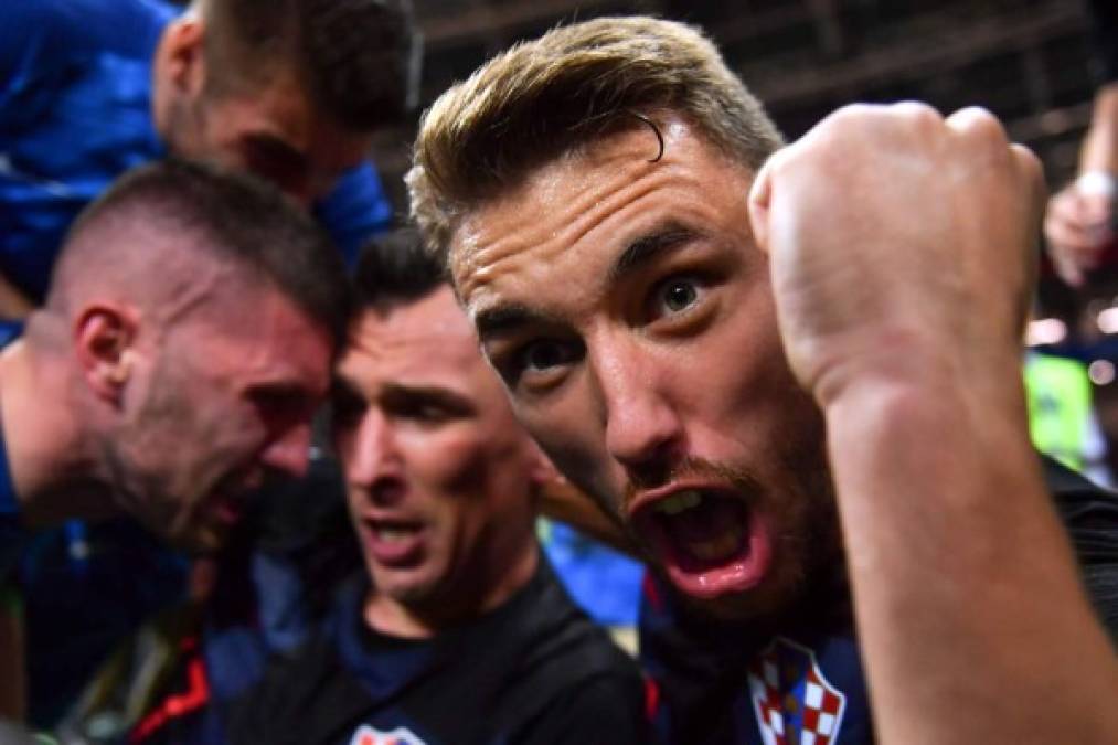 Yuri Cortez captó también la euforia del jugador croata Josip Pivaric en el festejo del gol de Mario Mandzukic. Foto AFP