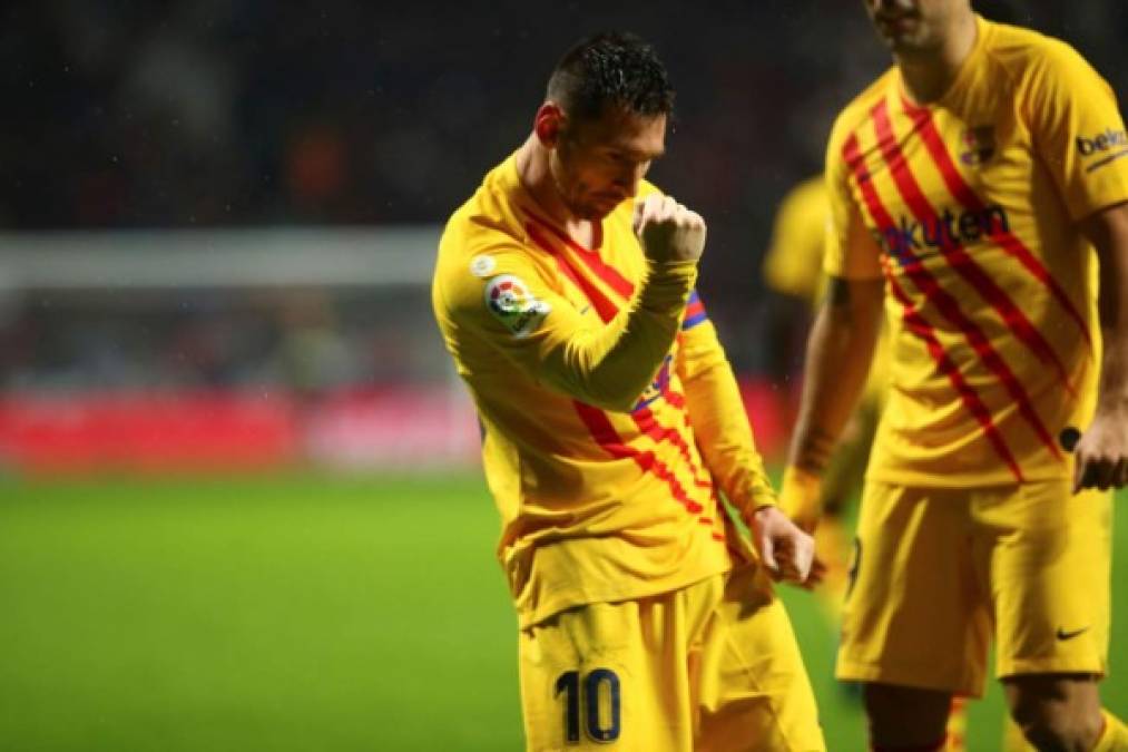 Messi celebró de manera eufórica su golazo en el Wanda Metropolitano.