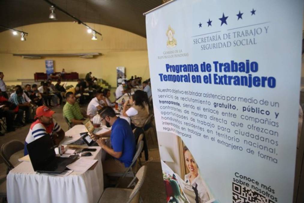 El mayor número de hondureños se espera el miércoles, indicó el personal de la Secretaría de Trabajo.