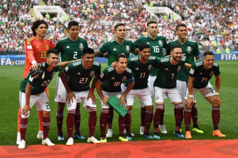 El once titular de México para enfrentar a Alemania. Foto AFP