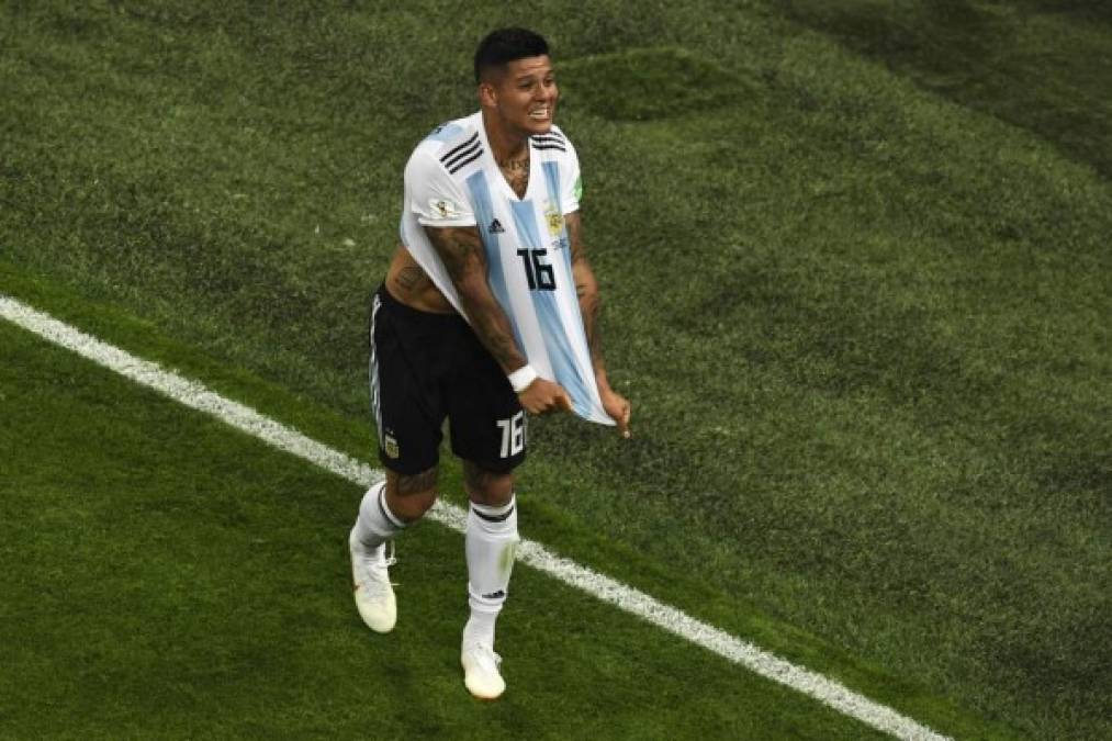 Marcos Rojo le dio el triunfo a la albiceleste con su gol en el minuto 86. Foto AFP