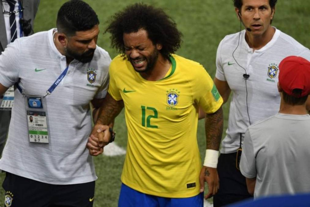 El lateral izquierdo Marcelo salió lesionado en el partido ante Serbia. Foto AFP