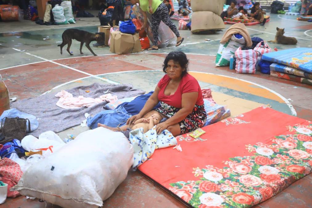 Los evacuados cargaban todo lo que podían para salvarlo de la inundación. 