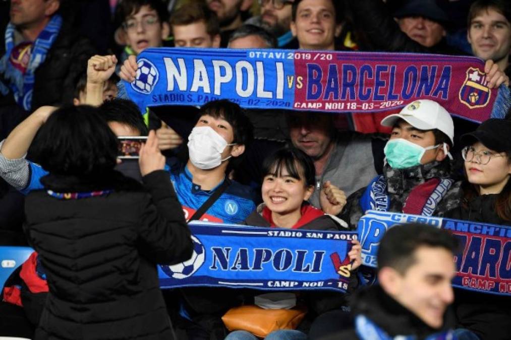 Aficionados del Barcelona-Nápoles, bajo alerta de pandemia por coronavirus