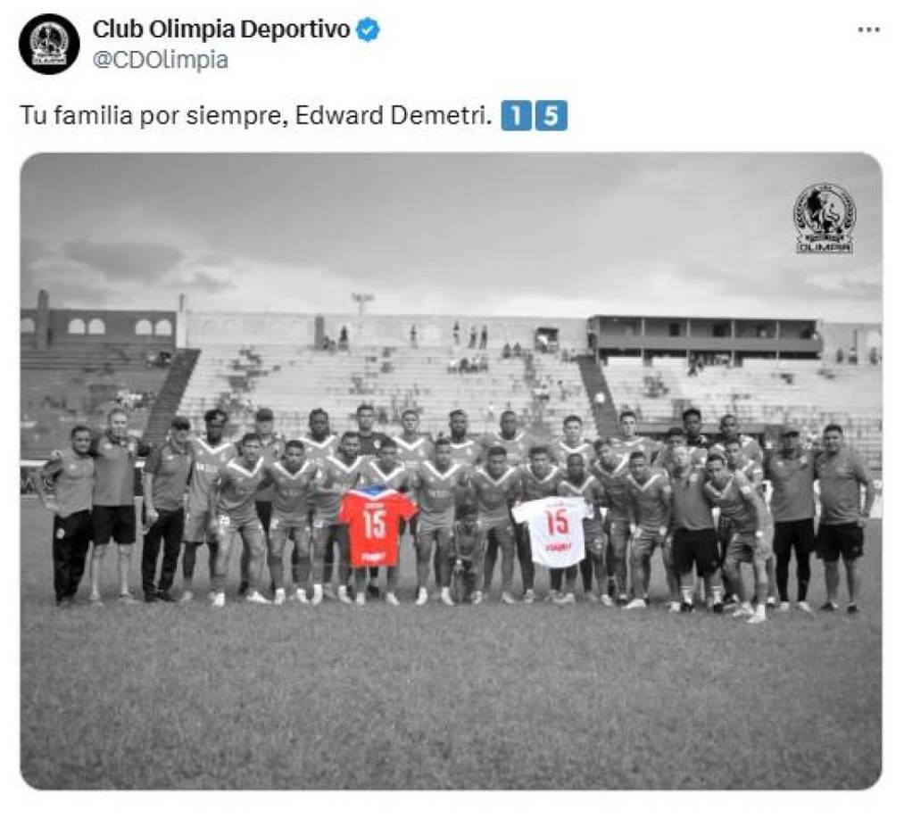 “Tu familia por siempre, Edward Demetri”, fue otra publicación del equipo blanco para el delantero.