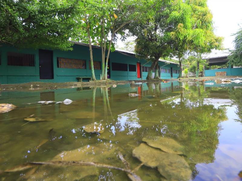 En la escuela Éxitos de Anach, del sector López Arellano, los alumnos, padres de familia y maestros piden apoyo para hacer una nivelación de la cancha de usos múltiples ya que al llover se forma una poza de agua que es un riesgo de infección para los estudiantes.