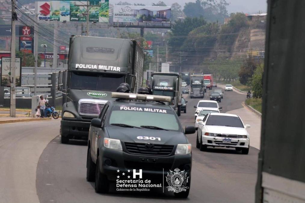 Imágenes: FFAA desplaza potente convoy de la PMOP a Copán, Yoro y Atlántida