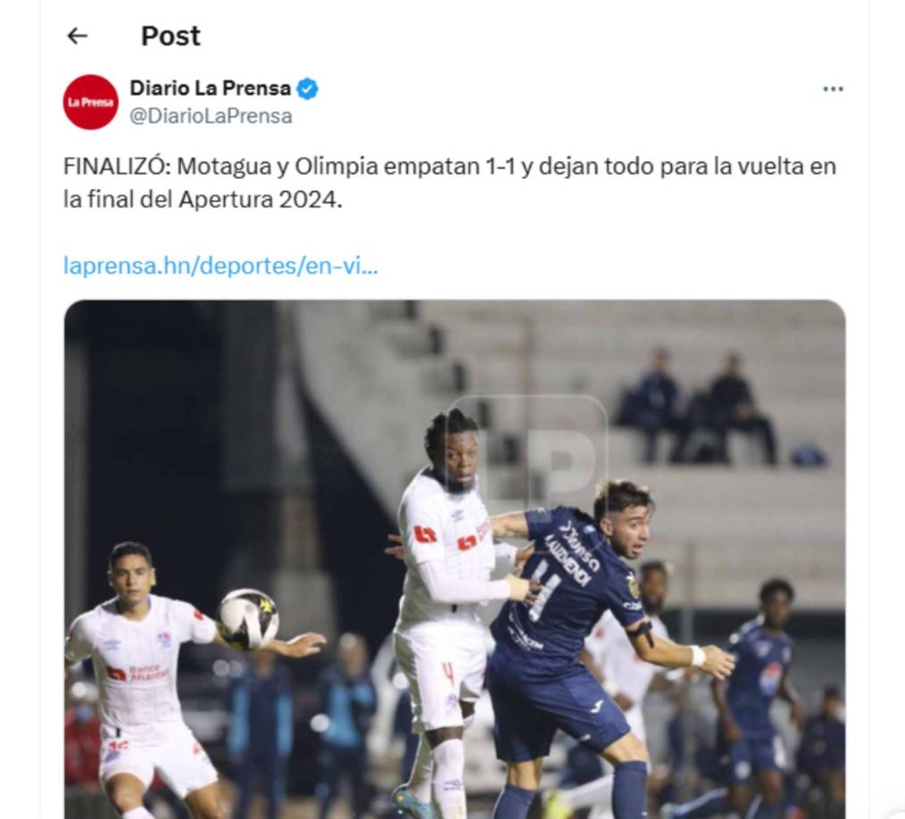 En Diario LA PRENSA señalamos que Motagua y Olimpia dejan todo para la vuelta. 