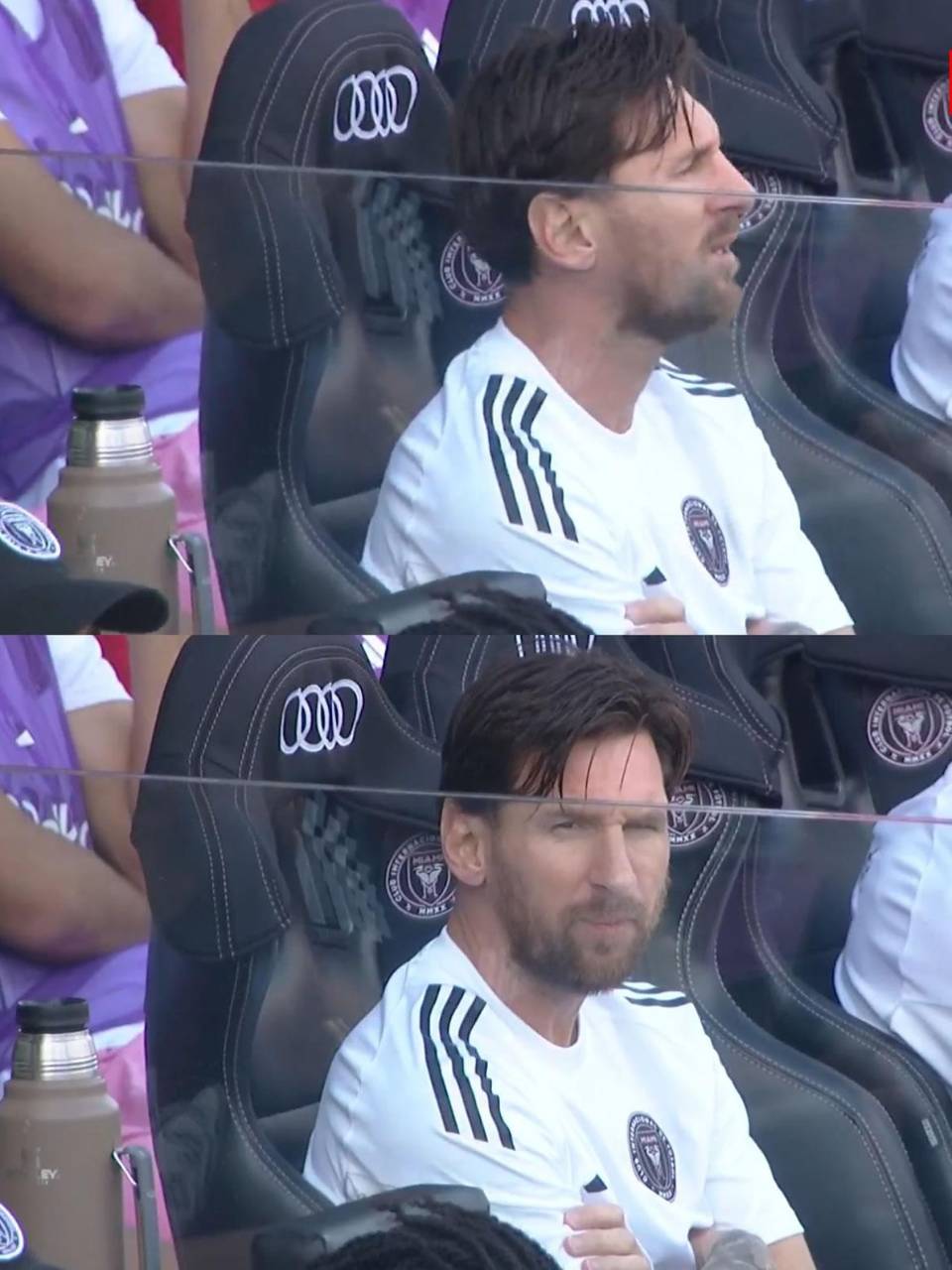 Leo Messi vio el partido desde el banco de suplentes.