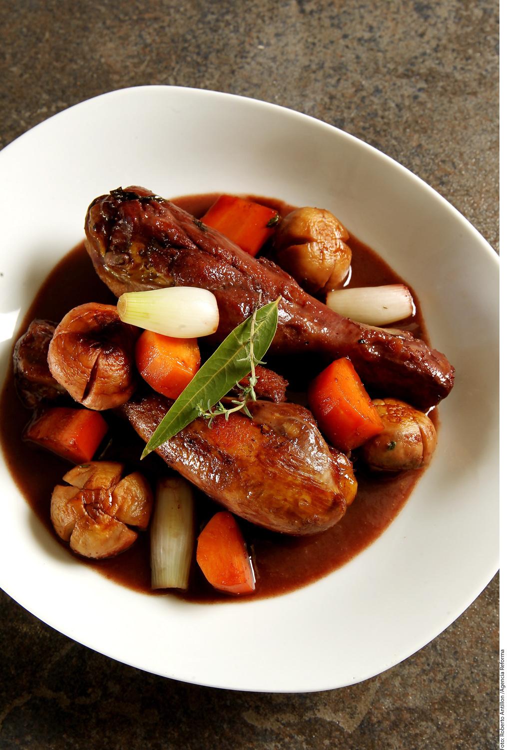 Receta de pollo al vino tinto